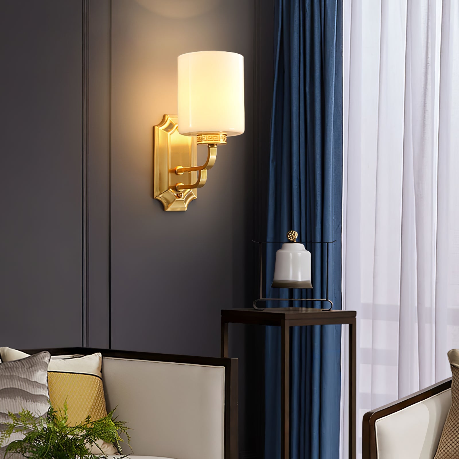 WINTHROP IVORY SHADE WALL SCONCE