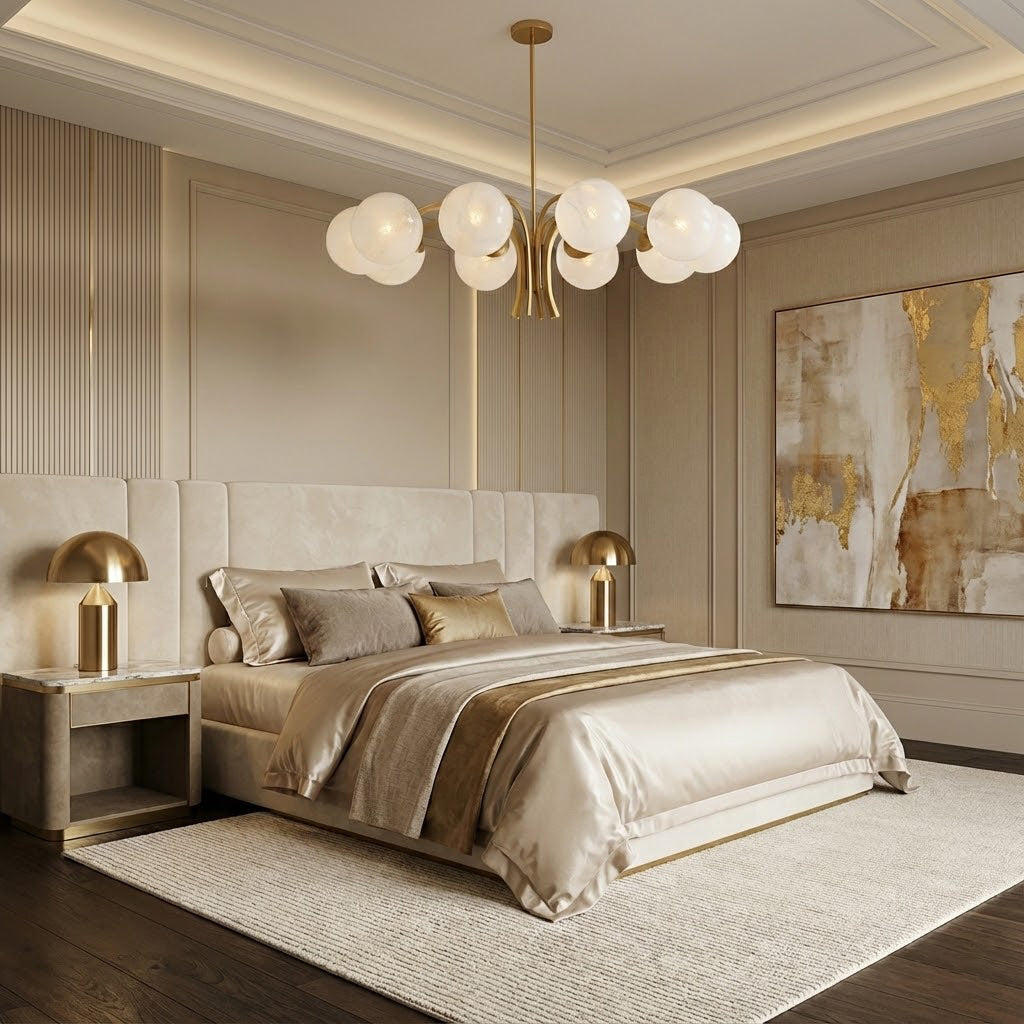 CARLISLE FROSTED CRYSTAL GLOBE CHANDELIER