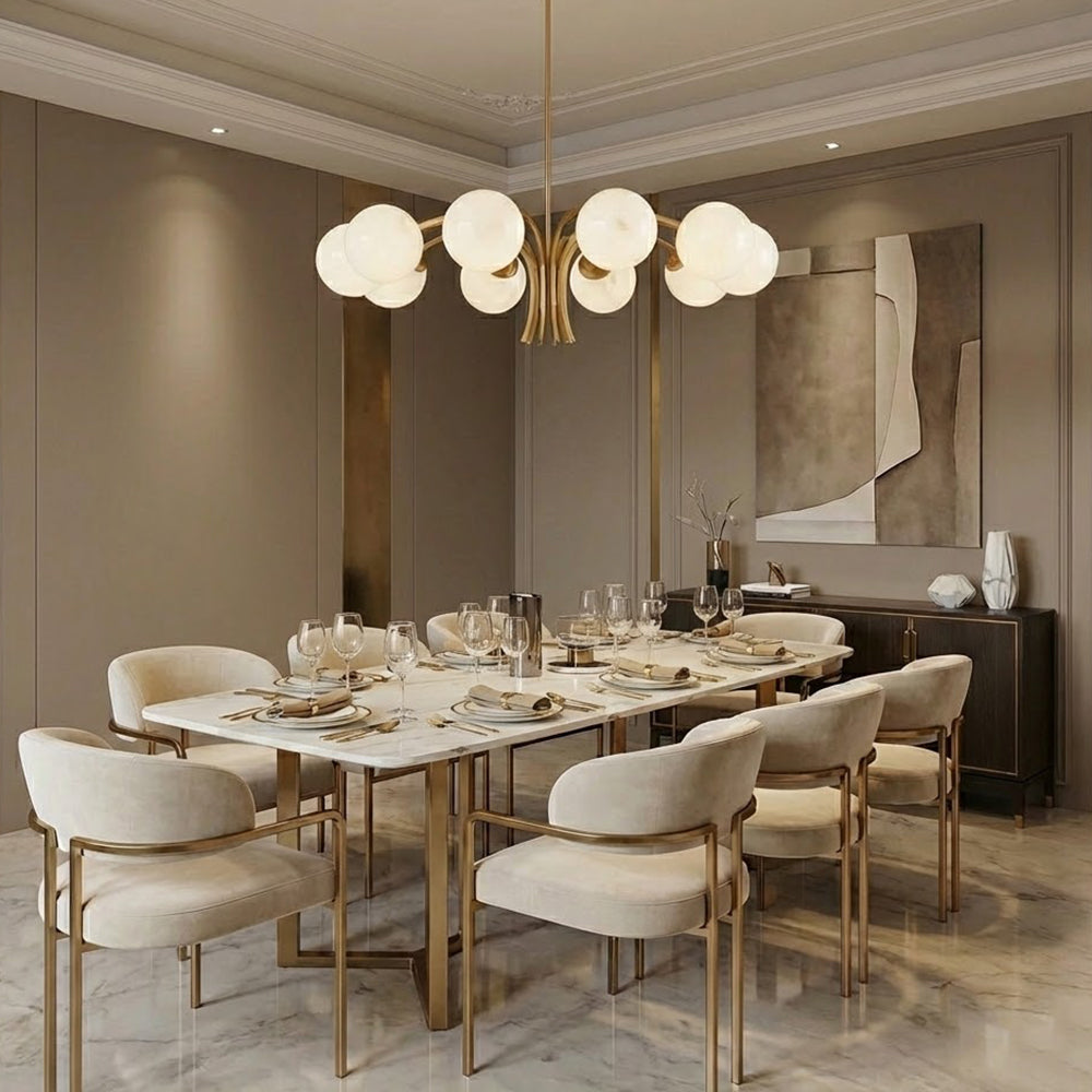 CARLISLE FROSTED CRYSTAL GLOBE CHANDELIER