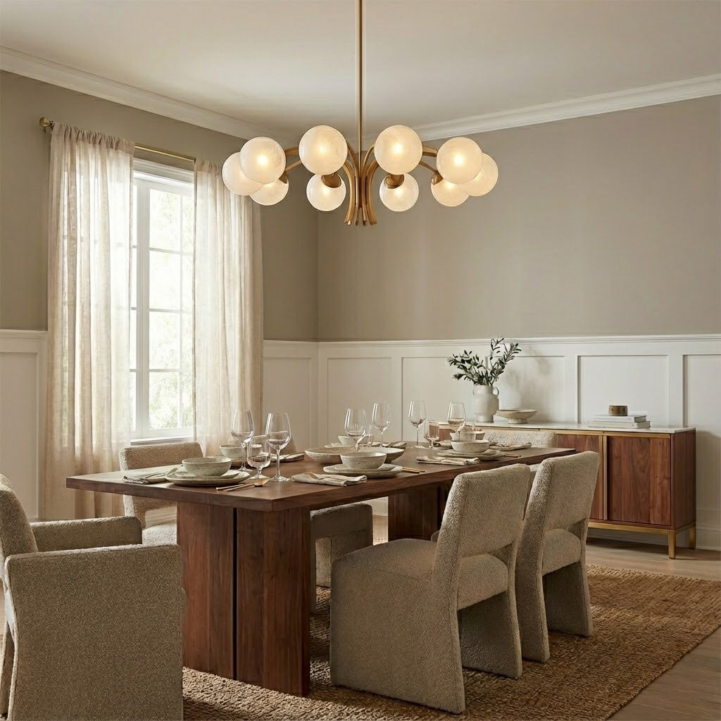 CARLISLE FROSTED CRYSTAL GLOBE CHANDELIER