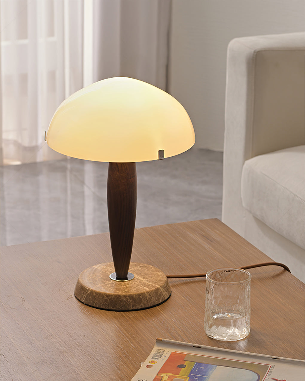 WINTHROPE IVORY SHADE TABLE LANTERN
