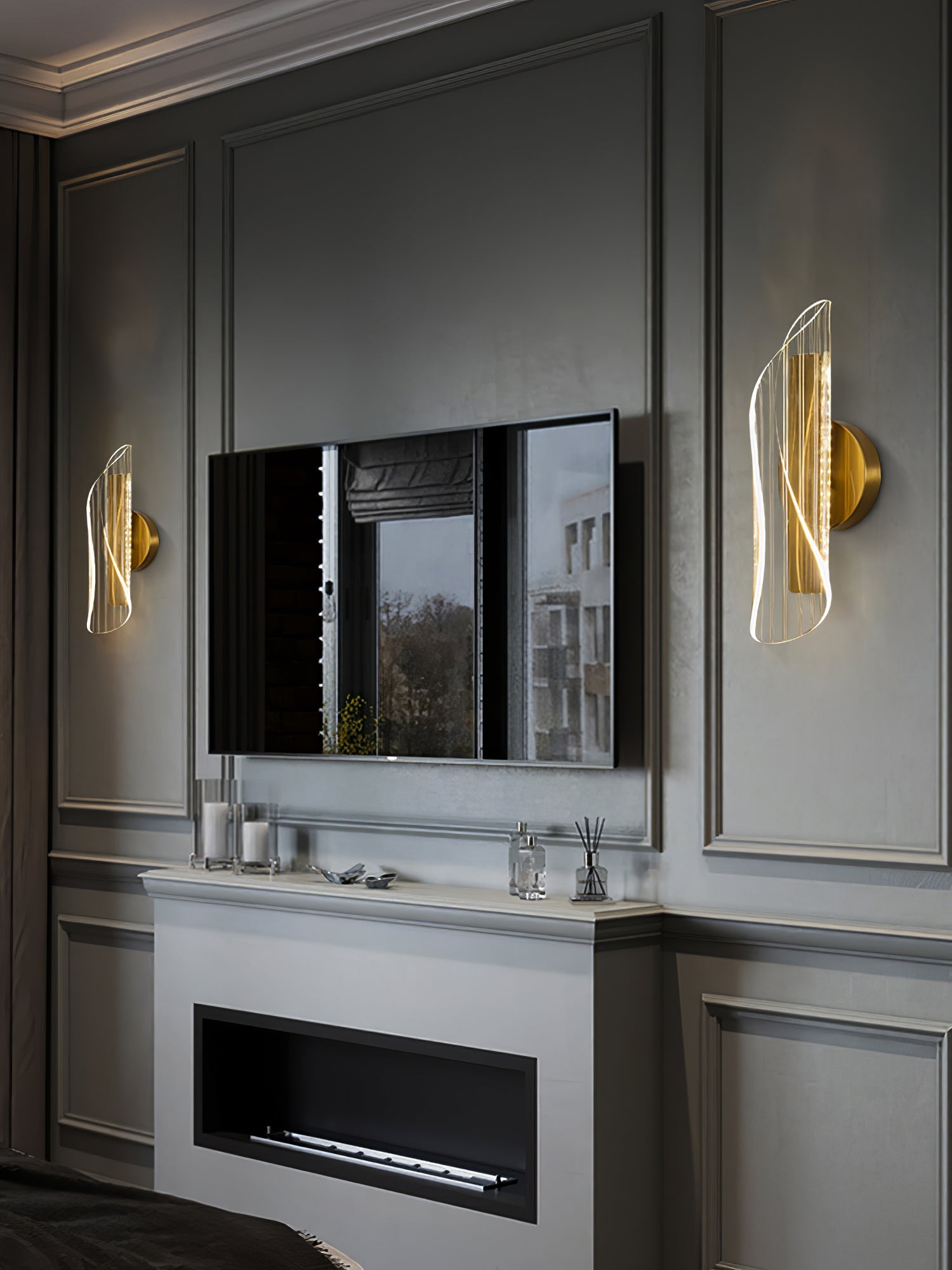 CHARLESTON GILDED TRIM WALL SCONCE