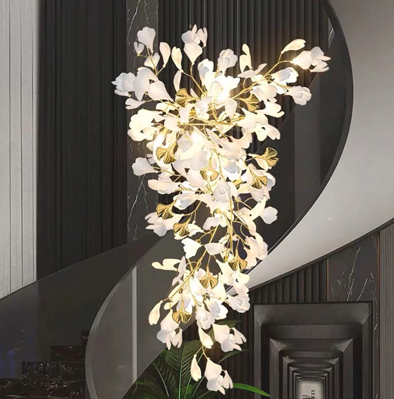 VIVIENNE GINKGO LEAF 24-BULB CEILING LANTERN