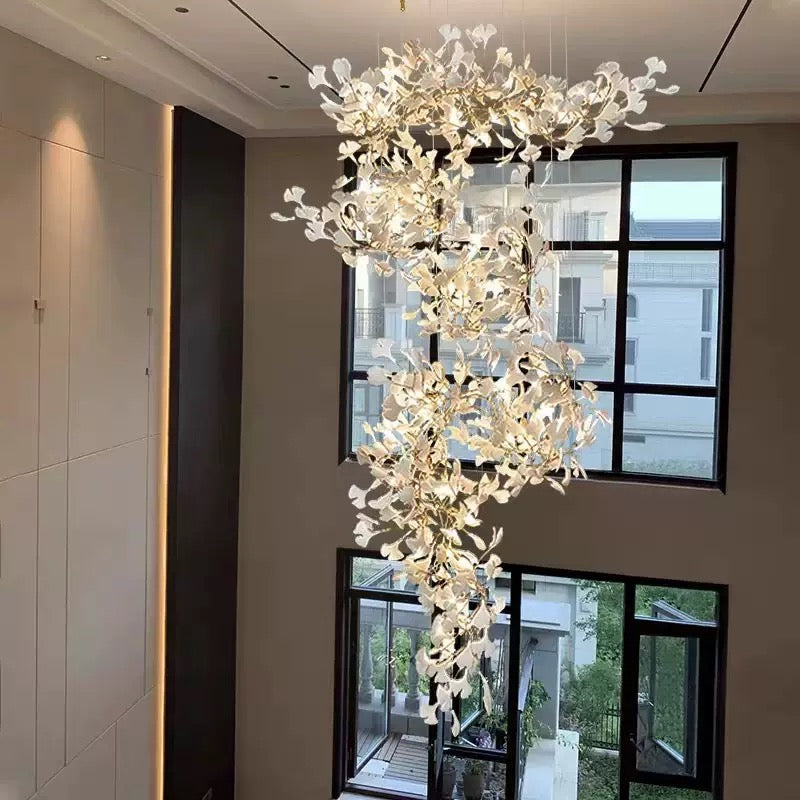 VIVIENNE GINKGO LEAF 24-BULB CEILING LANTERN