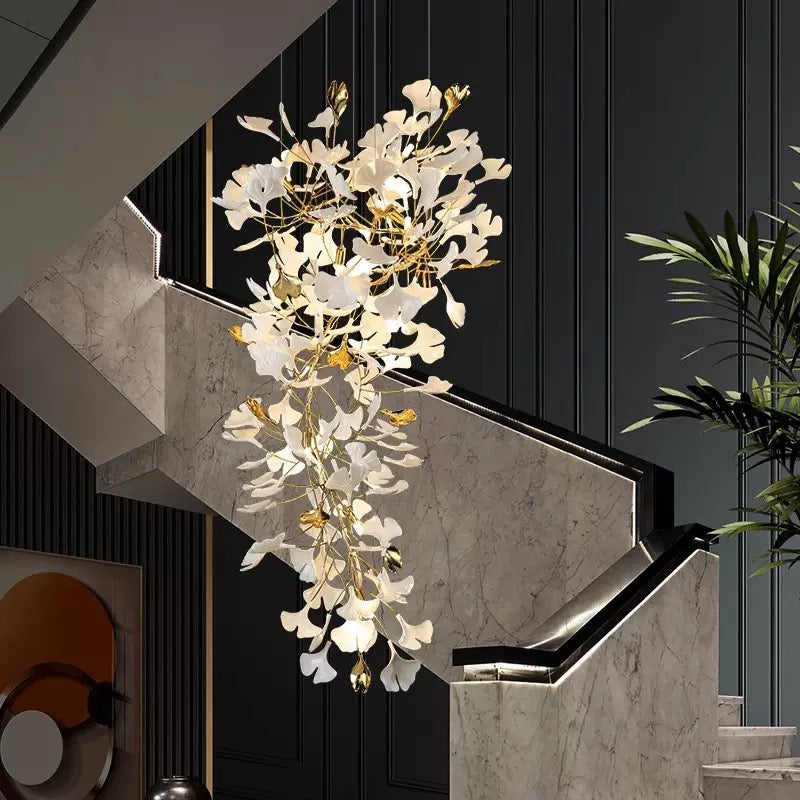 VIVIENNE GINKGO LEAF 24-BULB CEILING LANTERN