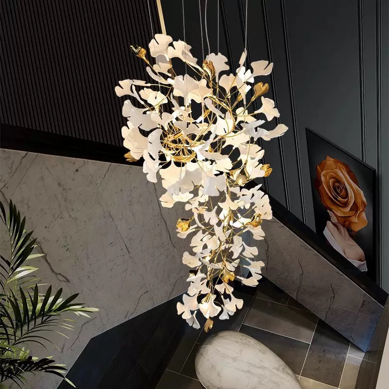 VIVIENNE GINKGO LEAF 24-BULB CEILING LANTERN