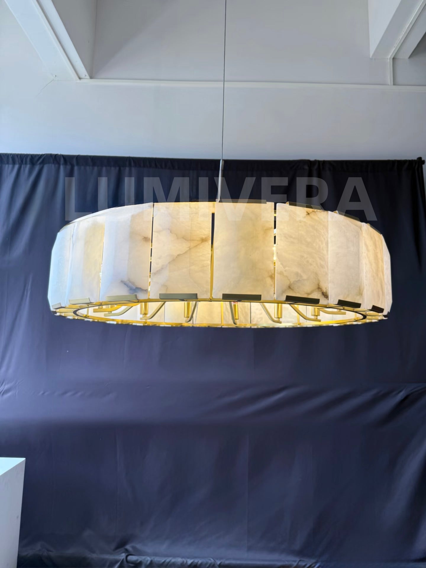 VALLONNE NATURAL STONE ROUND CEILING LUMINAIRE