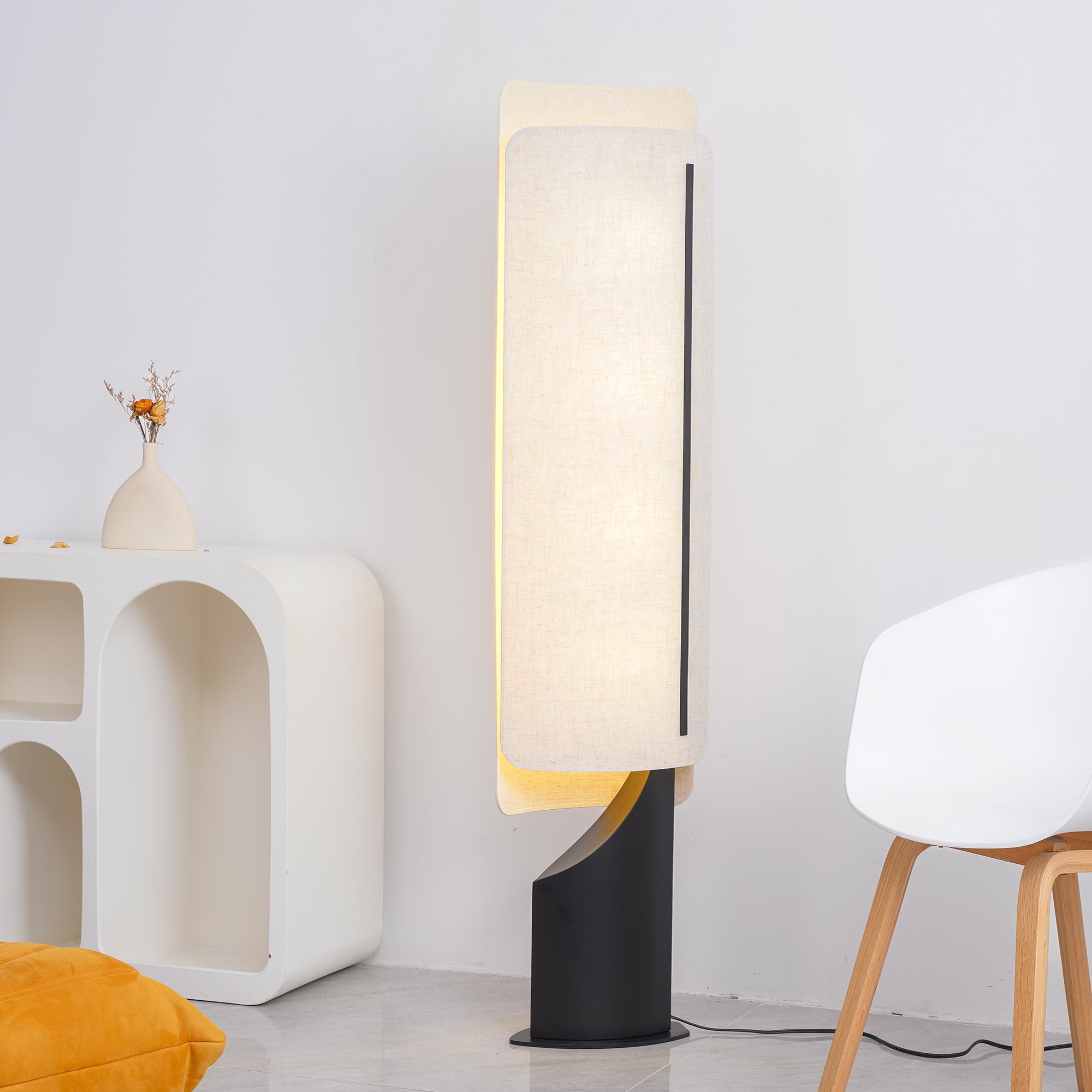 Chesterfield Linen Shade Pedestal Lamp