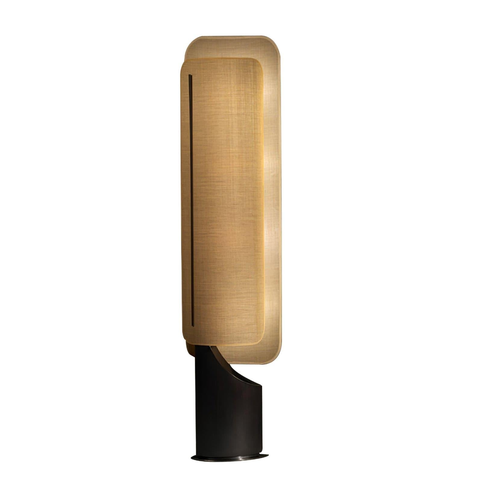 Chesterfield Linen Shade Pedestal Lamp