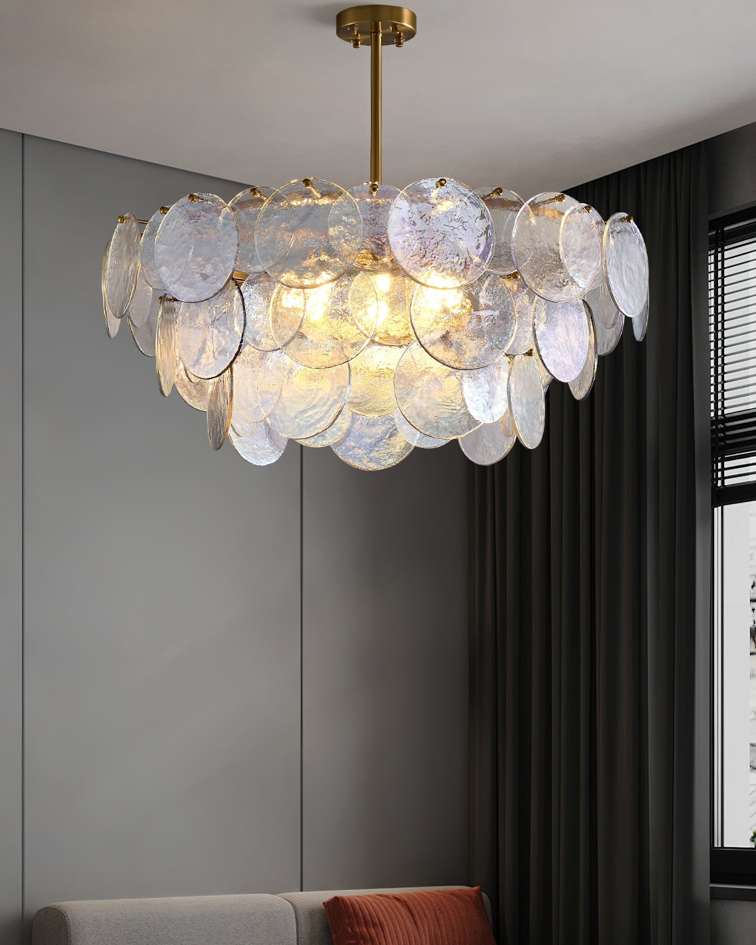 WINTHROP CRYSTAL TEARDROP CHANDELIER
