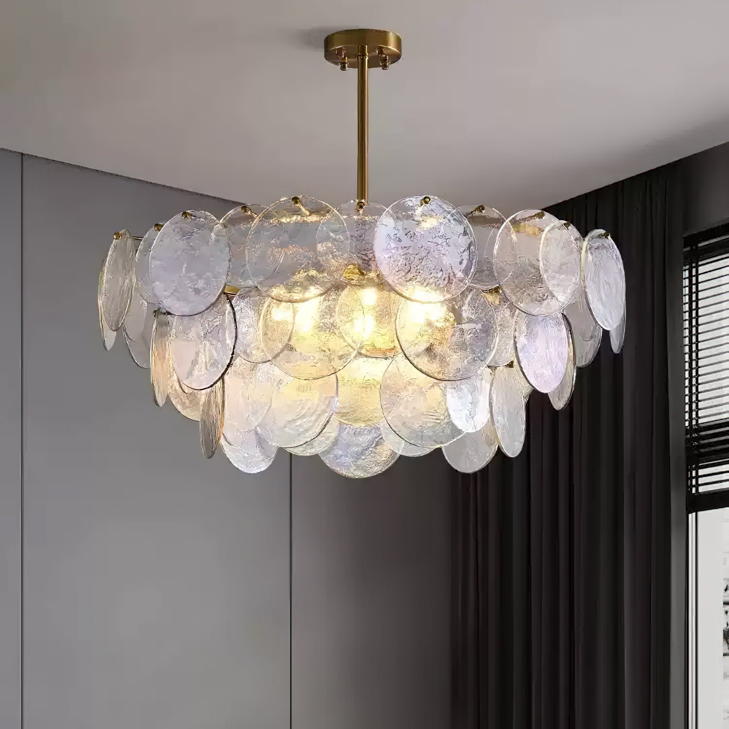 WINTHROP CRYSTAL TEARDROP CHANDELIER