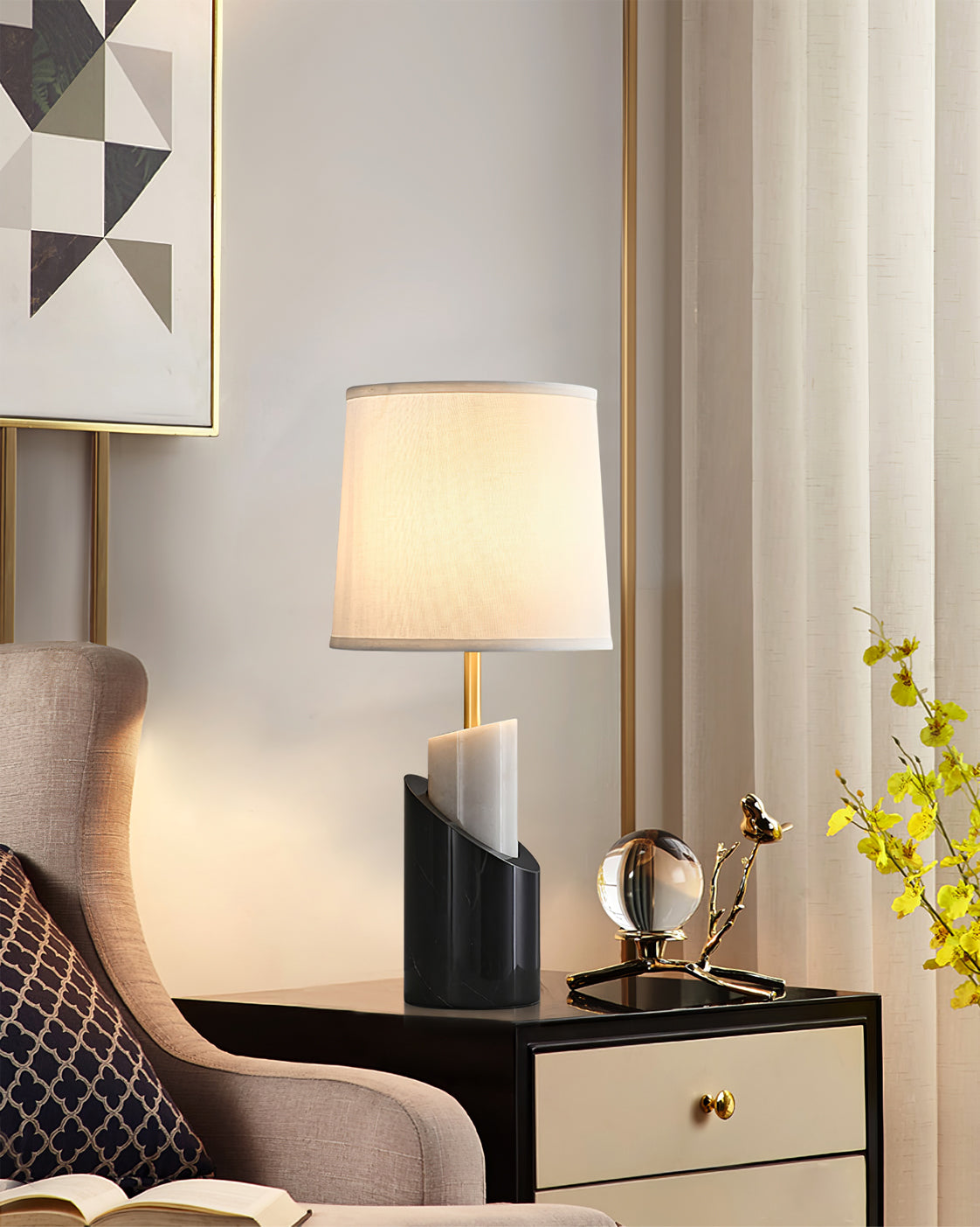 WINTHROP ILLUMINATED CERAMIC TABLE LANTERN