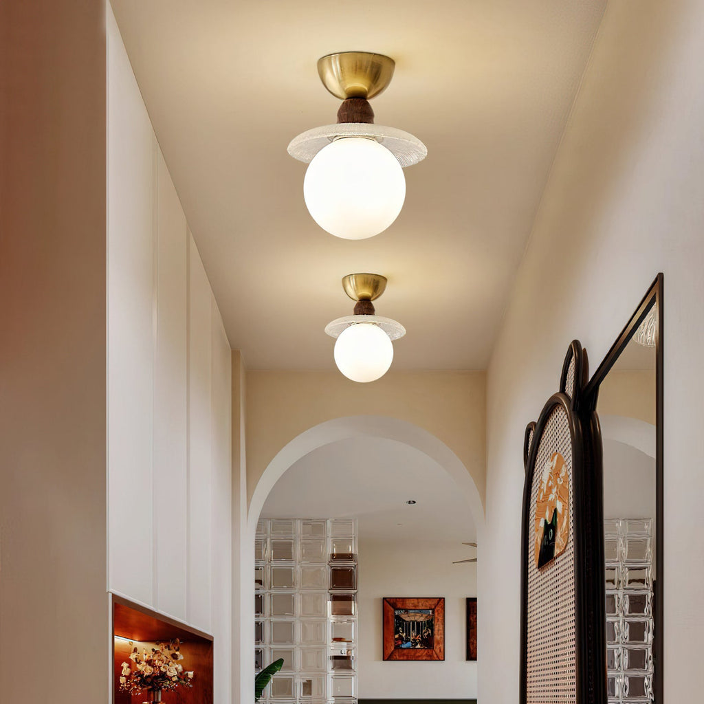 FENWICK BRONZE FROSTED GLASS CEILING LIGHT