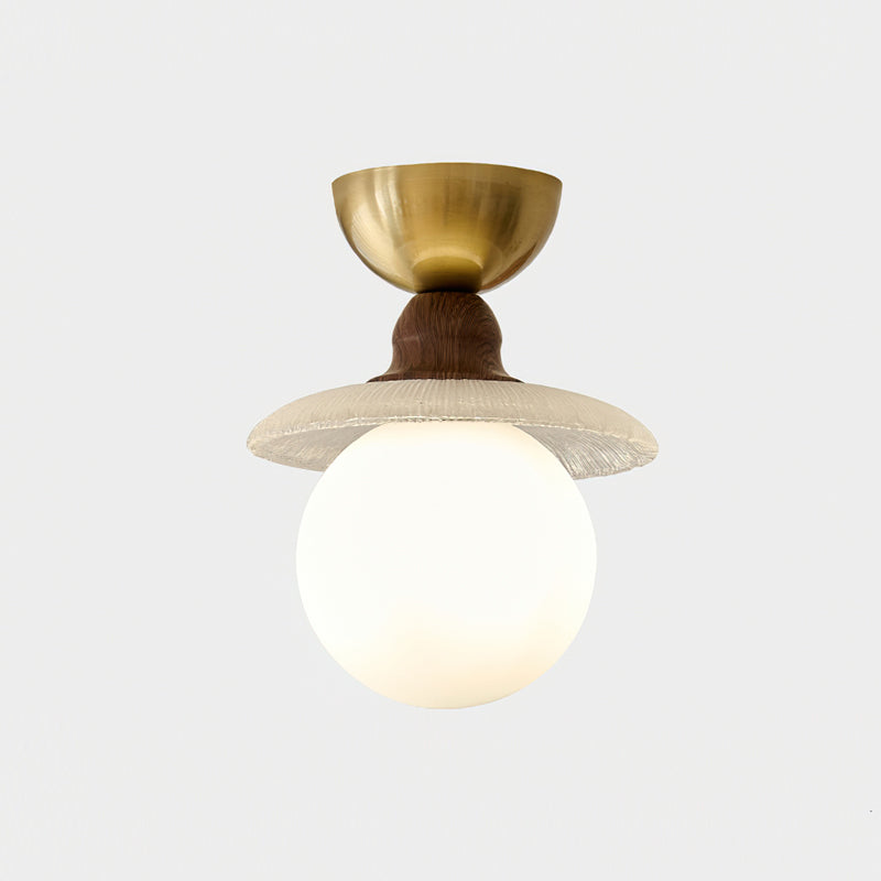 FENWICK BRONZE FROSTED GLASS CEILING LIGHT