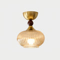 FENWICK BRONZE FROSTED GLASS CEILING LIGHT