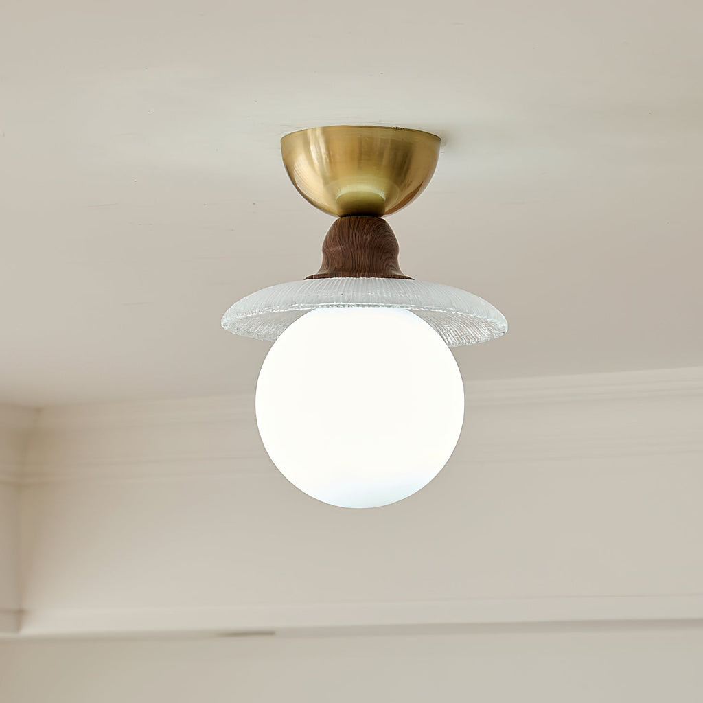 FENWICK BRONZE FROSTED GLASS CEILING LIGHT