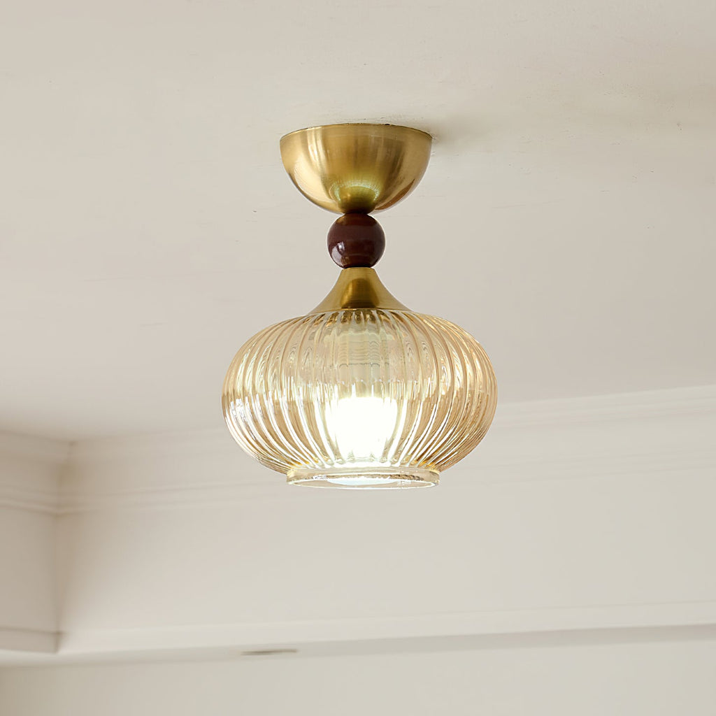 FENWICK BRONZE FROSTED GLASS CEILING LIGHT