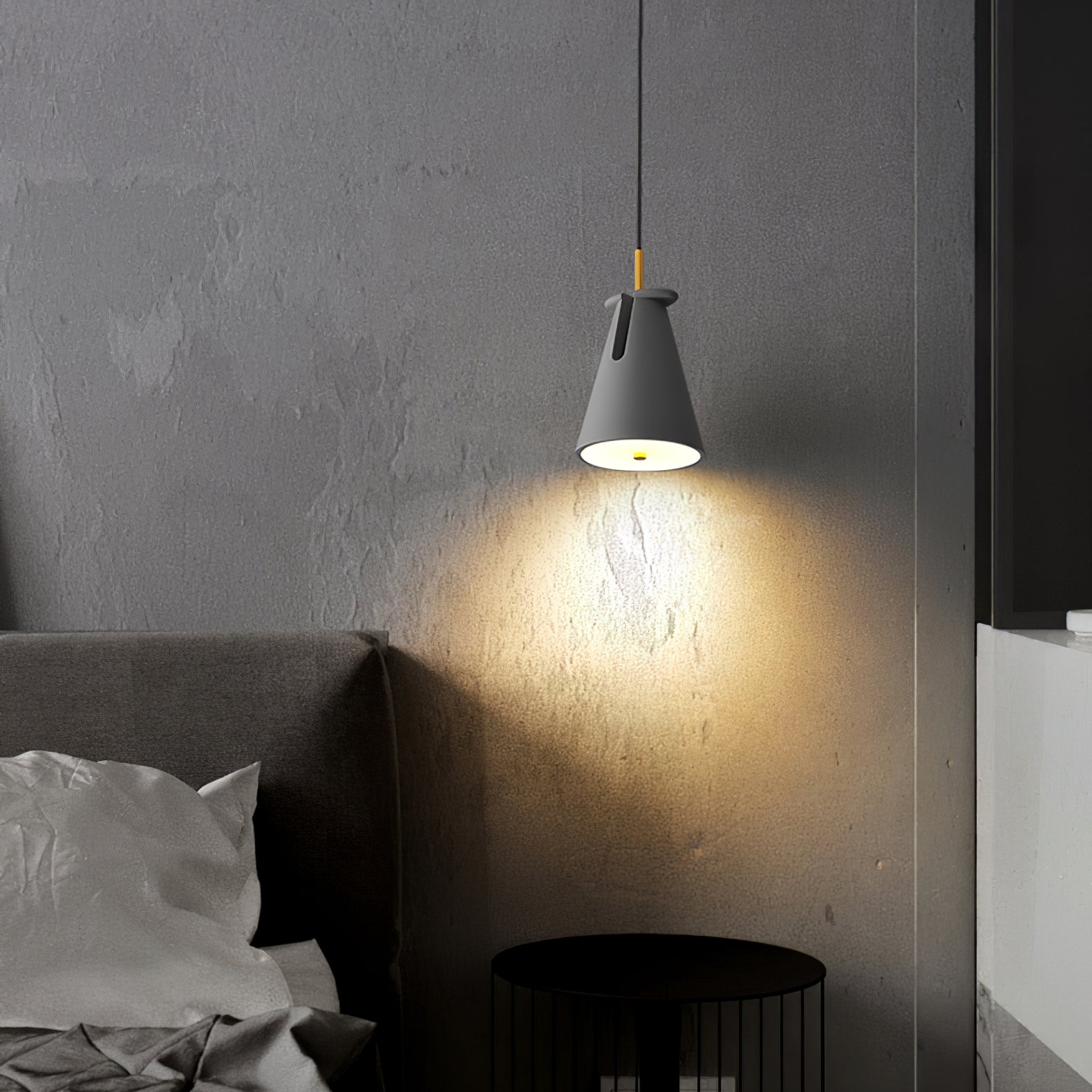 BRIDGEMAN RESIN BELL PENDANT LIGHT