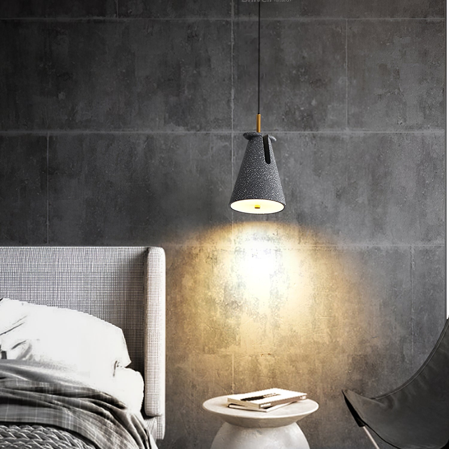BRIDGEMAN RESIN BELL PENDANT LIGHT