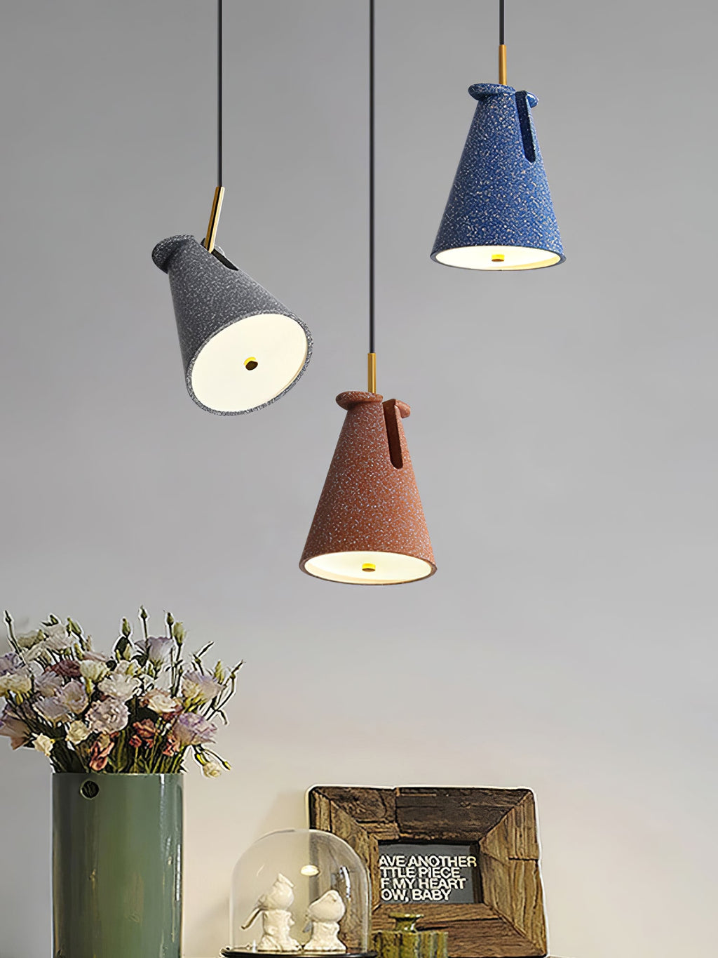 BRIDGEMAN RESIN BELL PENDANT LIGHT