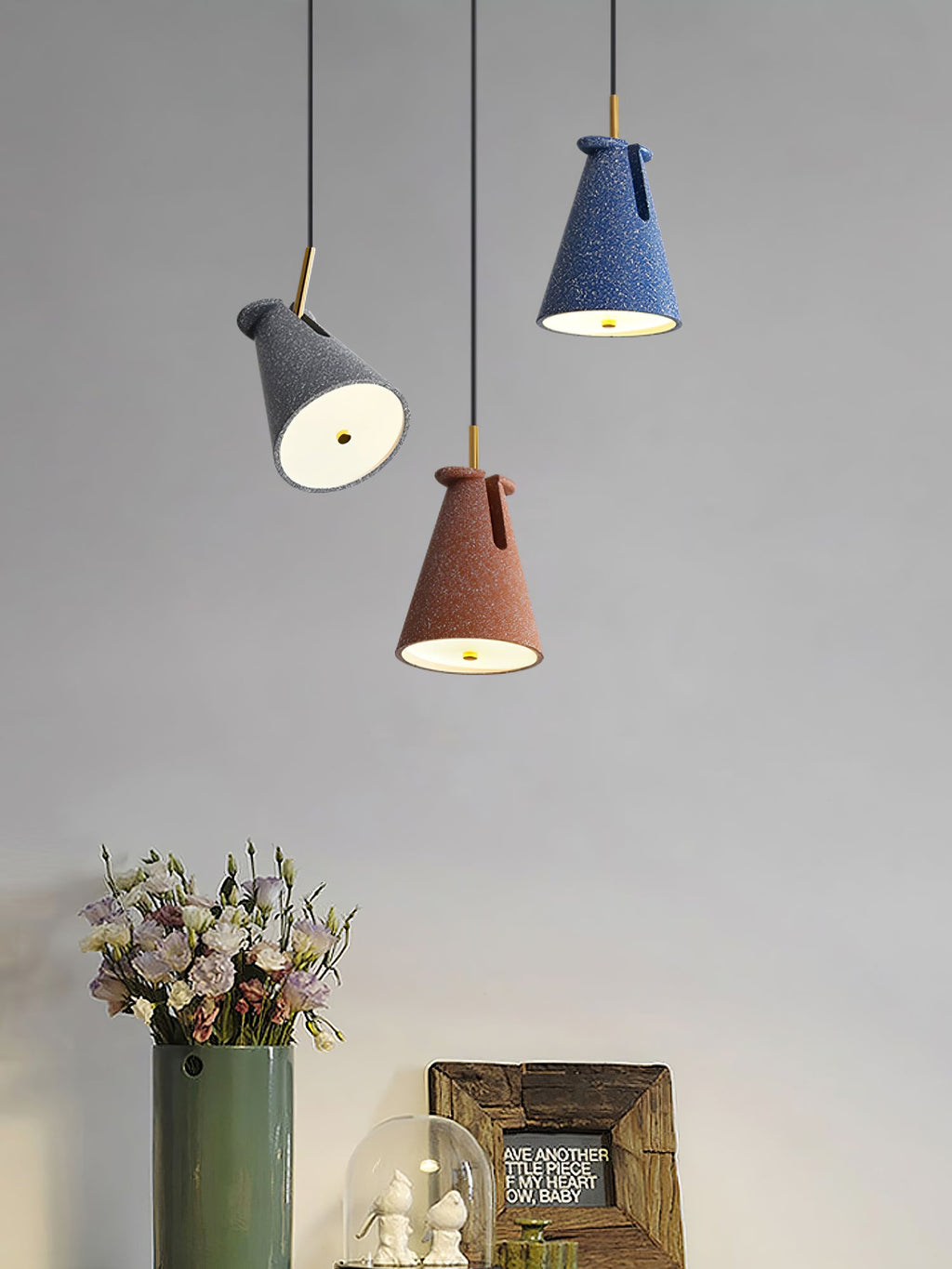 BRIDGEMAN RESIN BELL PENDANT LIGHT