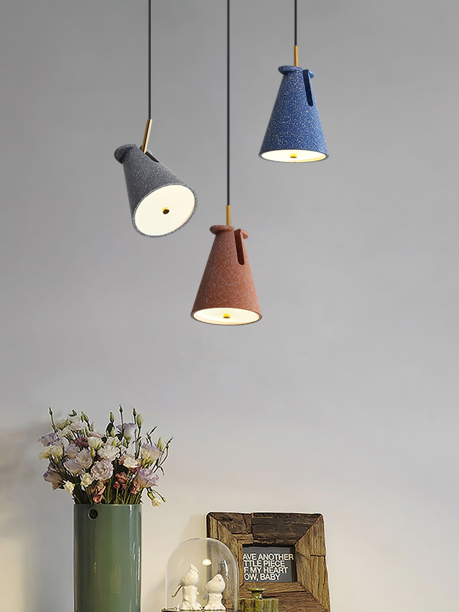 BRIDGEMAN RESIN BELL PENDANT LIGHT
