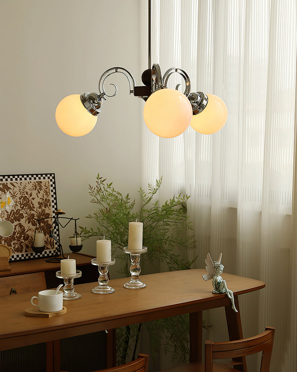 FENWICK IVORY LATTICE CHANDELIER