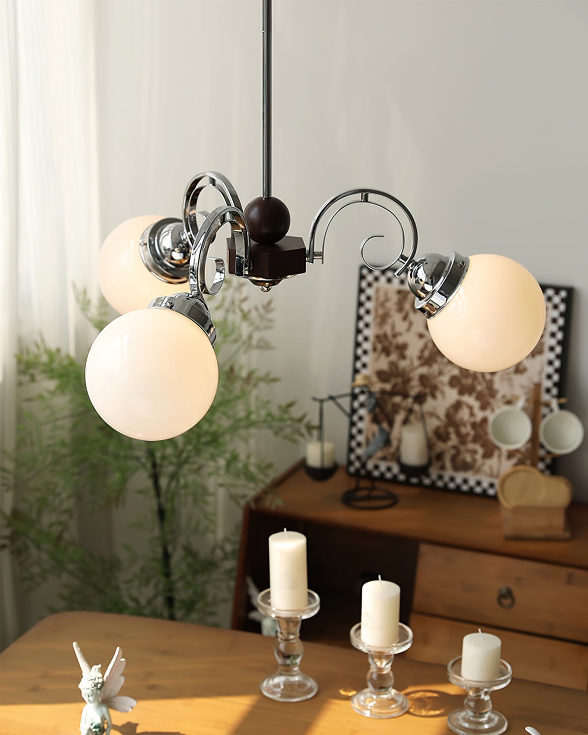 FENWICK IVORY LATTICE CHANDELIER