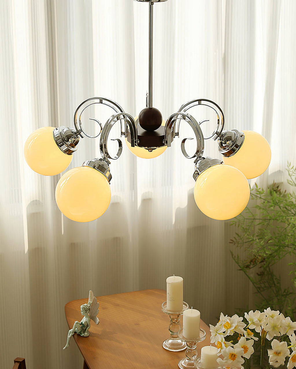 FENWICK IVORY LATTICE CHANDELIER