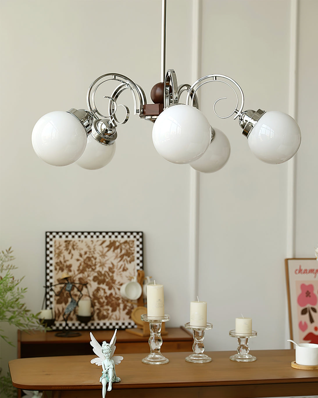FENWICK IVORY LATTICE CHANDELIER