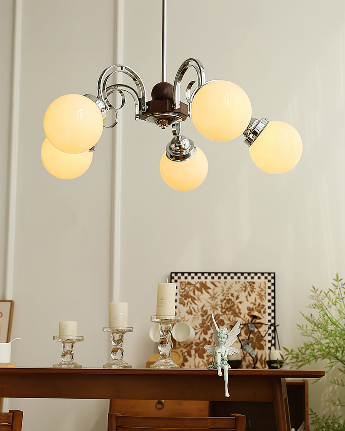 FENWICK IVORY LATTICE CHANDELIER