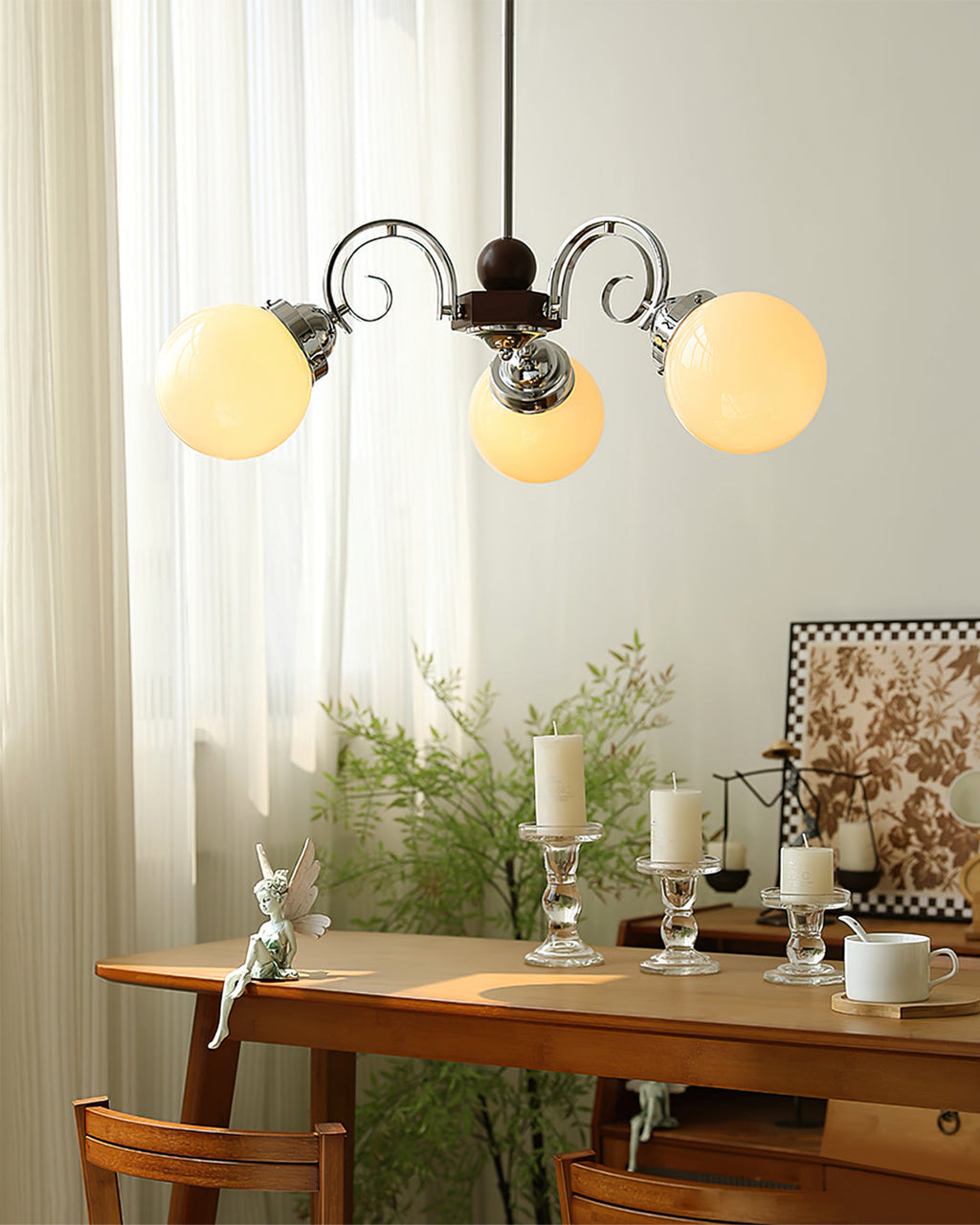 FENWICK IVORY LATTICE CHANDELIER