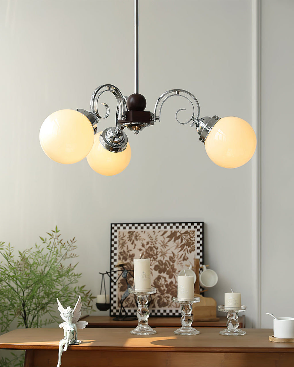 FENWICK IVORY LATTICE CHANDELIER