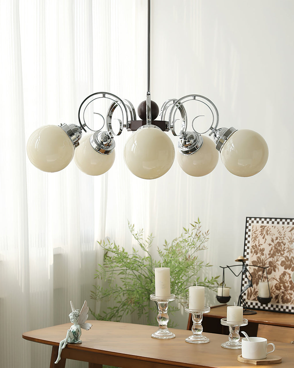 FENWICK IVORY LATTICE CHANDELIER