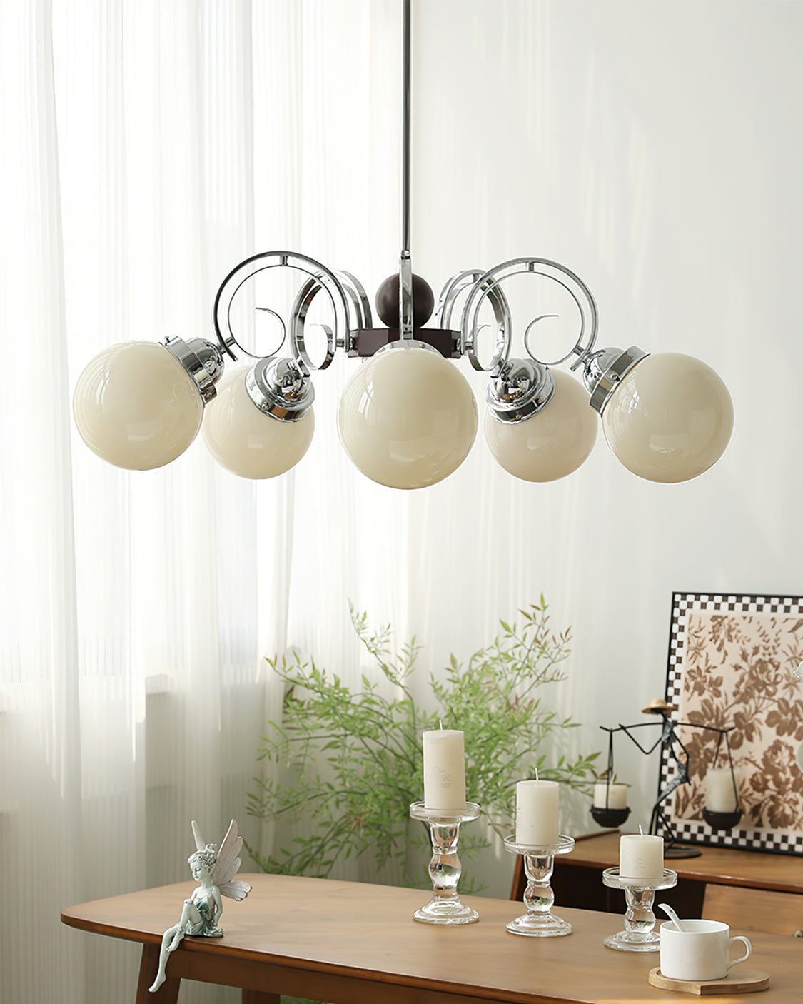 FENWICK IVORY LATTICE CHANDELIER