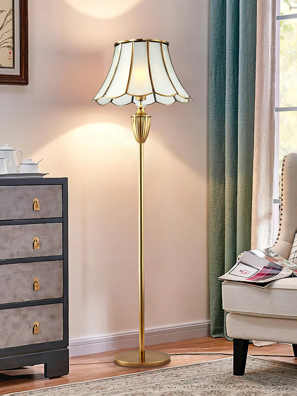 WINTHROP BRASS STANDING ILLUMINATOR
