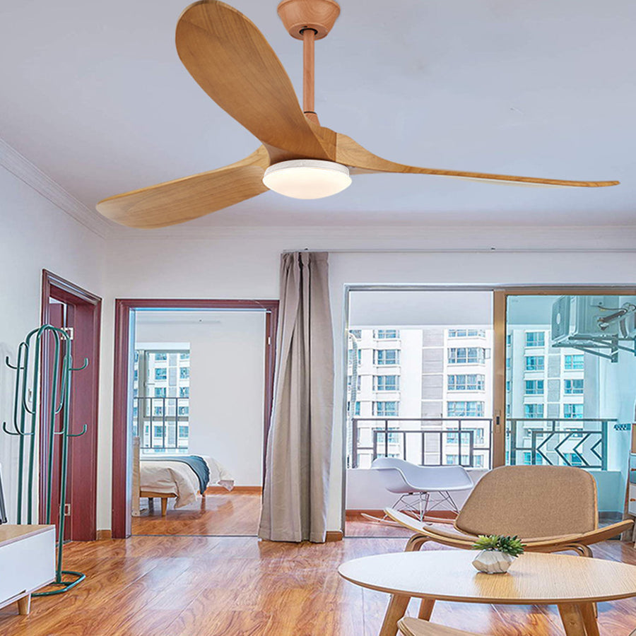 WINTERBOURNE WOODEN SILENT DIMMER CEILING FAN WITH INTEGRATED LIGHTING