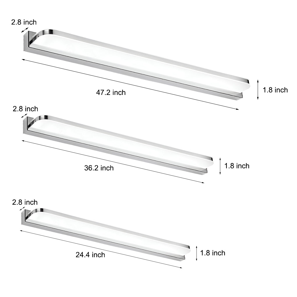 WHITECREST LED BATHROOM WALL LIGHT WITH MOUNTED PANEL AND POLISHED IRON ACCENTS