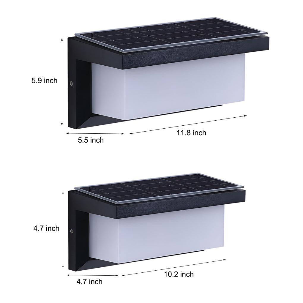 WHITBY RECTANGULAR SOLAR SCONCE WITH LIGHT SENSOR
