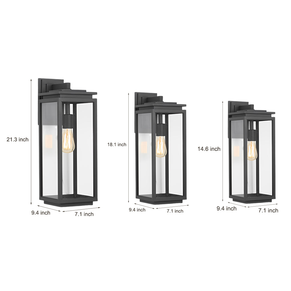 RAVENHURST RECTANGULAR GLASS OUTDOOR WALL SCONCE