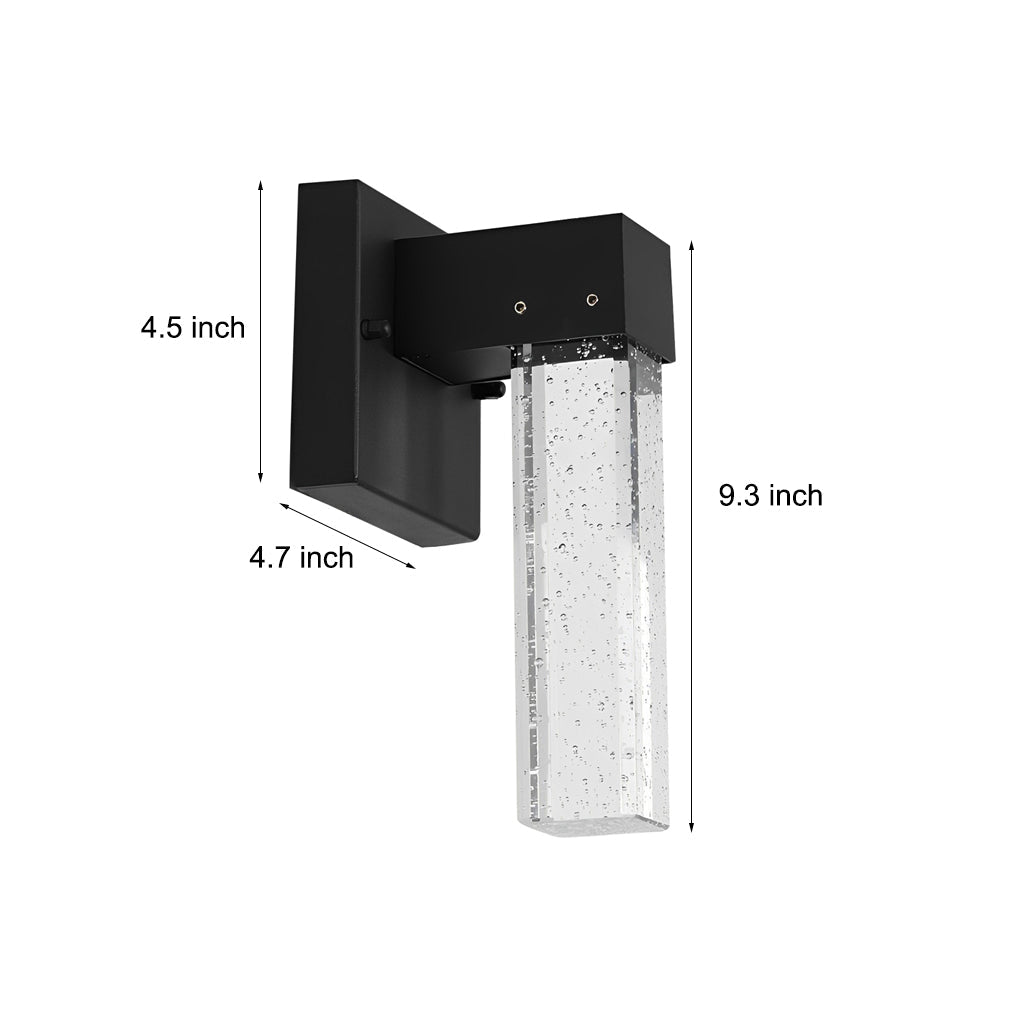 RAVENHURST BLACK CRYSTAL OUTDOOR WALL SCONCE WITH WATER-RESISTANT LED ILLUMINATION