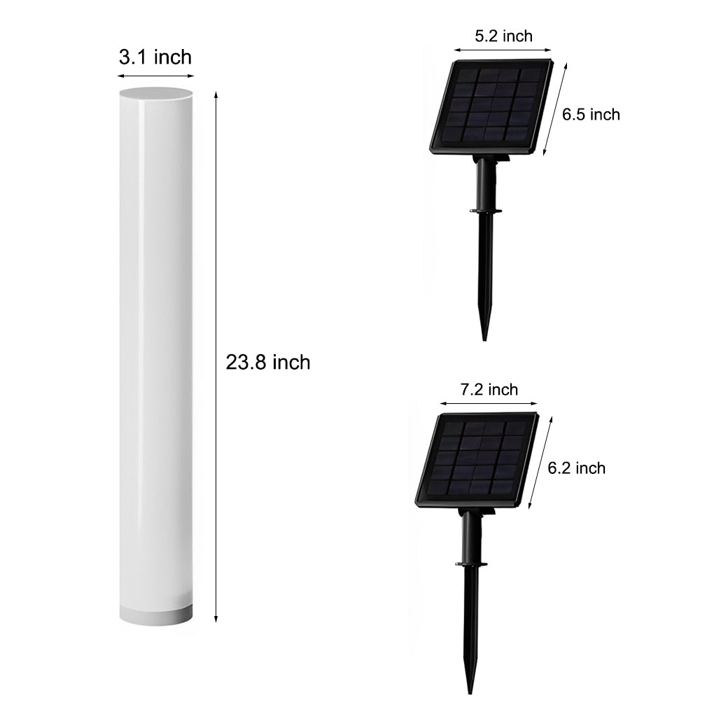 WINDSOR WHITE RAINPROOF SOLAR GARDEN COLUMN LIGHT