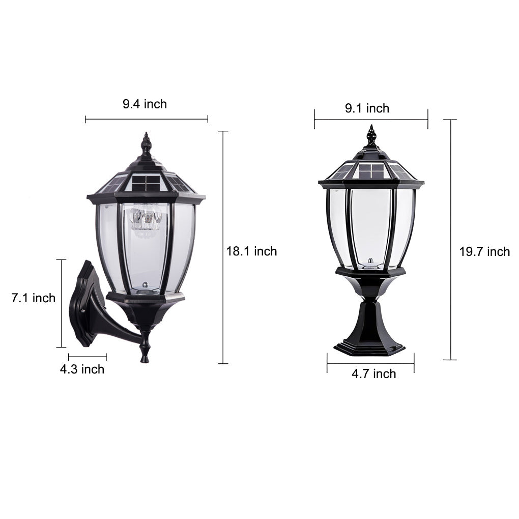 RAVENSCROFT NIGHTSHINE SOLAR FENCE POST LANTERNS WITH REMOTE CONTROL