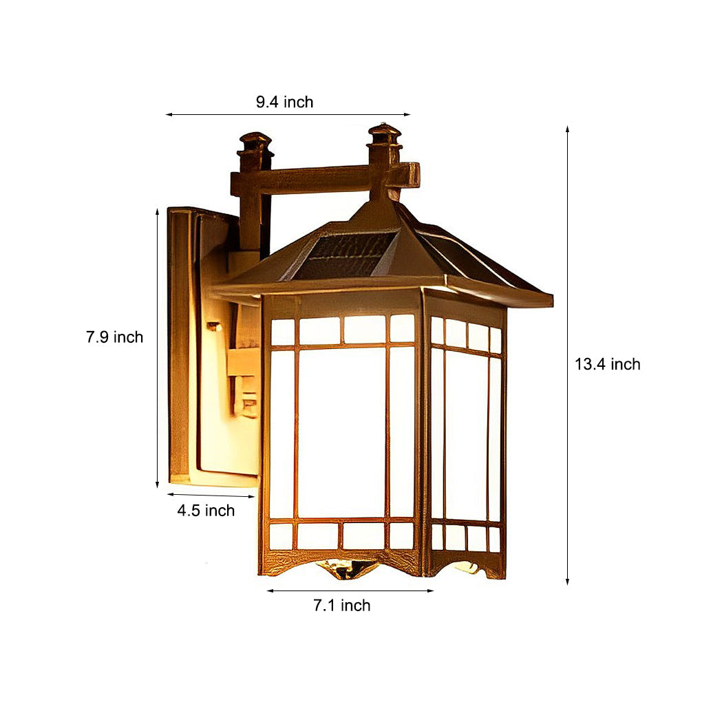 WINTHORPE VINTAGE SOLAR WALL LANTERN WITH REMOTE CONTROL