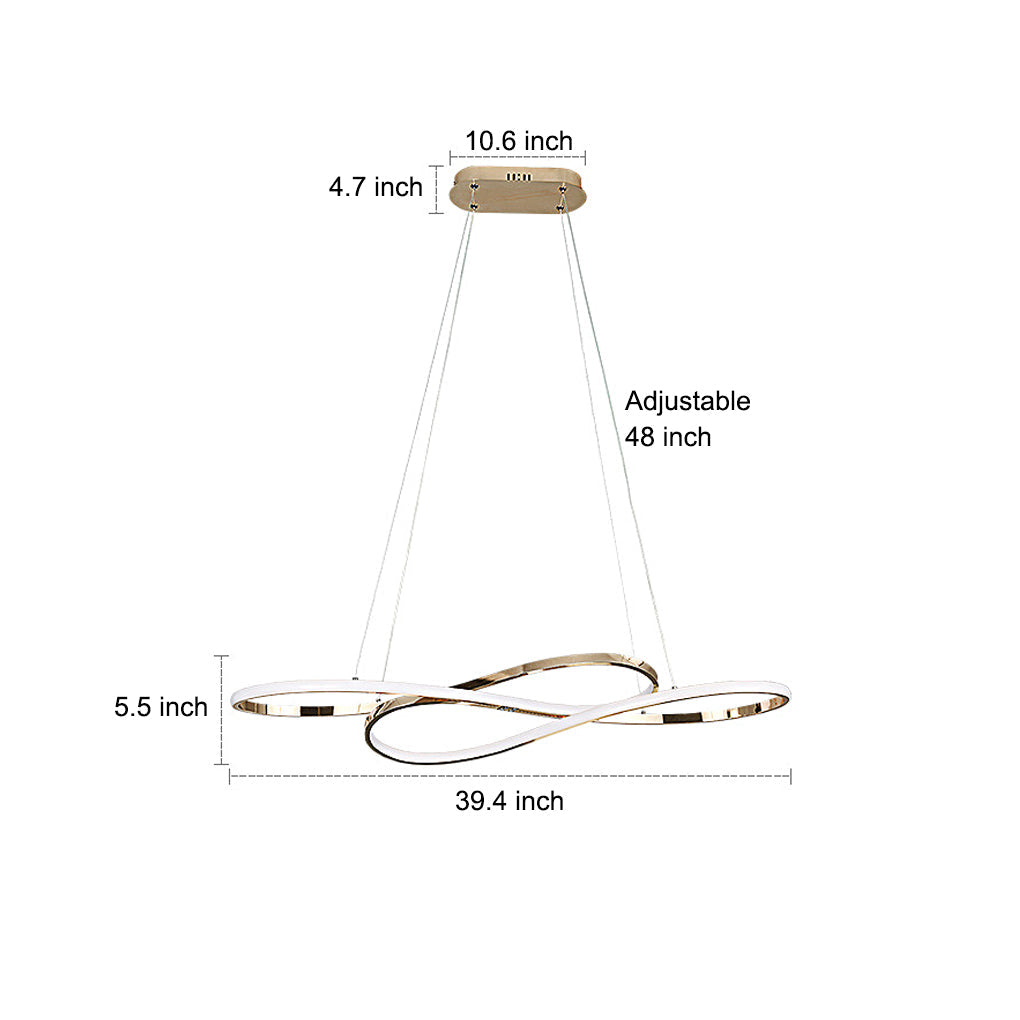 WINDSOR WAVED 8-LOOP DIMMABLE LED CHANDELIER