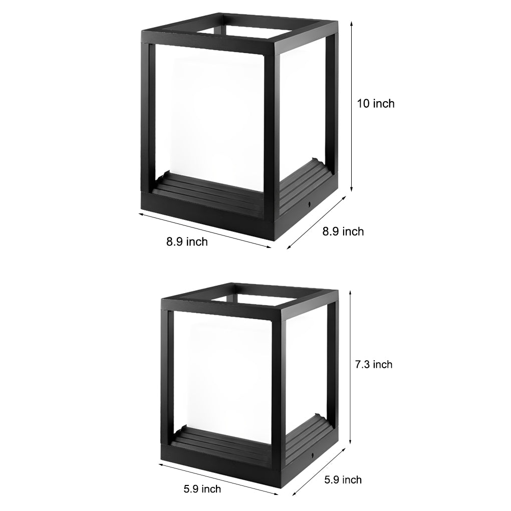 CHARLESTON SQUARE SOLAR FENCE LANTERNS WITH WATERPROOF LED ILLUMINATION