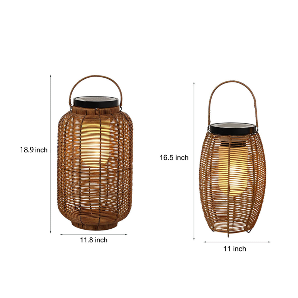 WINDSOR WICKER SOLAR FLOOR LANTERN WITH LED ILLUMINATION