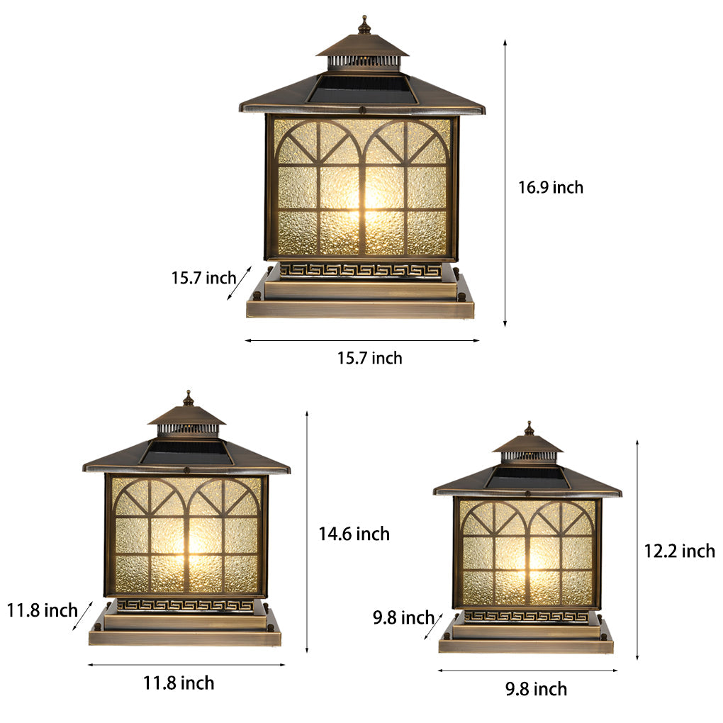 WINCHESTER BRONZE SOLAR POST LANTERNS WITH TRIPLE DIMMING FUNCTION