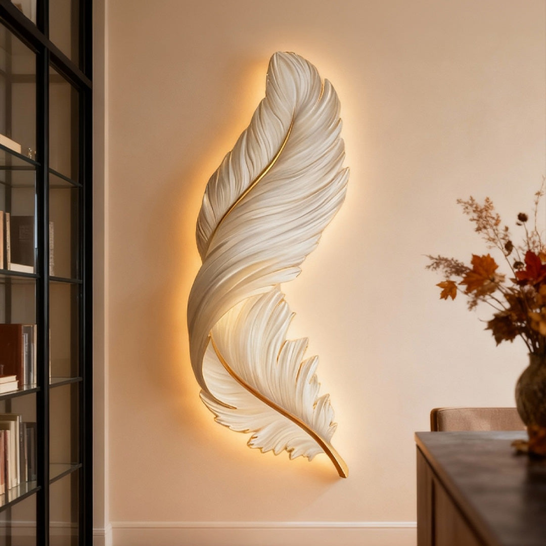 WHIMSY PLUME REMOTE CONTROLLED LED WALL SCONCE