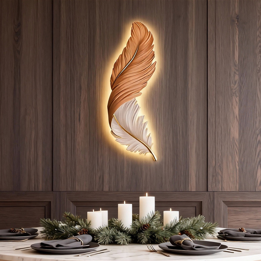 WHIMSY PLUME REMOTE CONTROLLED LED WALL SCONCE
